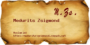 Medurits Zsigmond névjegykártya